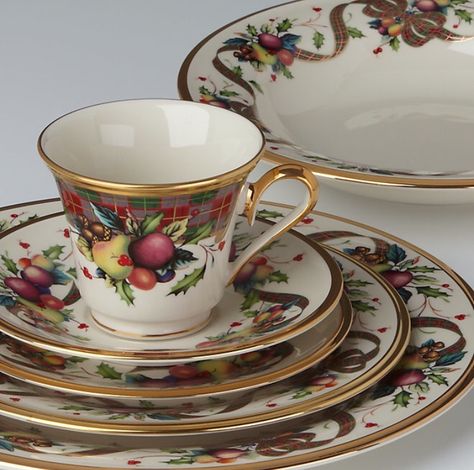 Lenox Holiday Tartan Christmas China Patterns, Holiday China, Holiday Dinnerware, Lenox Holiday, Melamine Dinnerware Sets, Christmas China, Christmas Dinnerware, China Dishes, Melamine Dinnerware