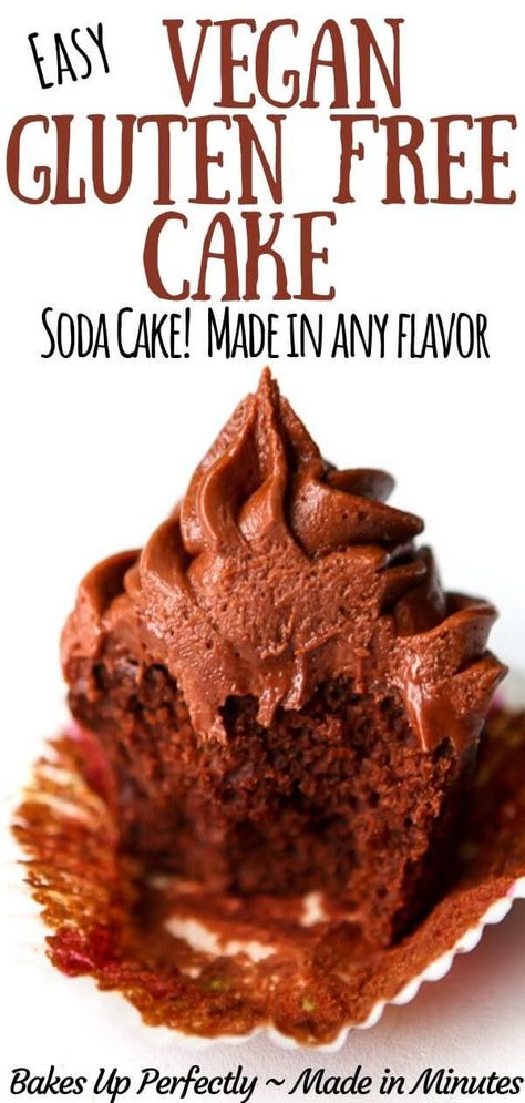 If you need a super simple way to make a vegan cake or cupcakes, this recipe is what you have been looking for! This soda cake uses a few basic ingredients (like soda or carbonated water) to turn a simple gluten-free or regular cake mix into an absolutely perfect cake every time. With a few simple modifications, you can turn any basic white or yellow cake mix into strawberry or chocolate cake too! #vegan #glutenfree #sodacake #vegancake #thehiddenveggies Healthy Vegan Dessert, Vegan Gluten Free Cake, Regular Cake, Gluten Free Chocolate Cupcakes, Soda Cake, Cheesecake Vegan, Tapioca Starch, Vegan Cake Recipes, Vegan Cupcakes