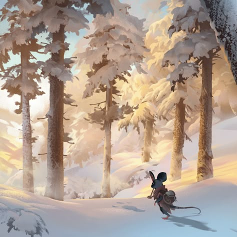 Winter Forest Painting, Light Studies, Moomin Cartoon, Forest Cartoon, Art Environment, Snow Forest, Landscape Sketch, Forest Illustration, Winter Background