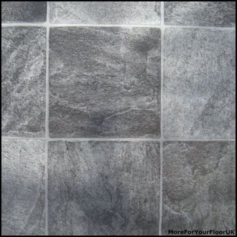 Grey Stone Tile Vinyl Flooring   Kitchen Bathroom Lino Grey Stone Flooring, Bathroom Lino, Grey Stone Tiles, Kitchen Glam, Black Vinyl Flooring, Black And White Stone, Wood Vinyl Flooring, Vinyl Flooring Kitchen, Flooring Kitchen