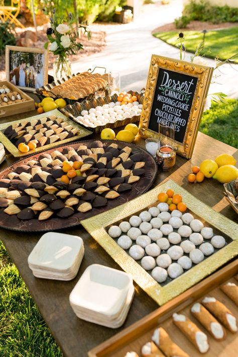 Italian Themed Dessert Table, Italian Dessert Bar Wedding, Italian Dessert Wedding, Italian Desserts Wedding, Italian Dessert Bar, Italian Wedding Food Stations, Italian Dessert Table Wedding, Italian Wedding Reception Food, Southern Italian Wedding