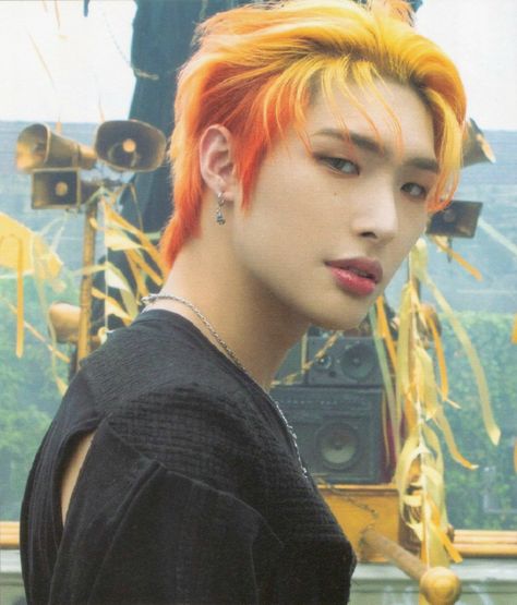 ATEEZ SPIN OFF : FROM THE WITNESS (WITNESS VER.) Photo Booklet Scans Princess Mingi, Pirate Kids, Song Mingi, Big Boi, Song Min-gi, Hair Icon, Pop Idol, Orange Hair, Interesting Faces