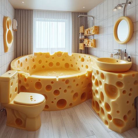 Cheese-Inspired Bathroom Design: Fun and Unique Bathroom Style Weird Furniture, Amazing Bedroom Designs, Dream Bedroom Inspiration, Cute Diy Room Decor, Furniture Details Design, Quirky Decor, Funky Home Decor, Cute Bedroom Decor, Unique Bathroom