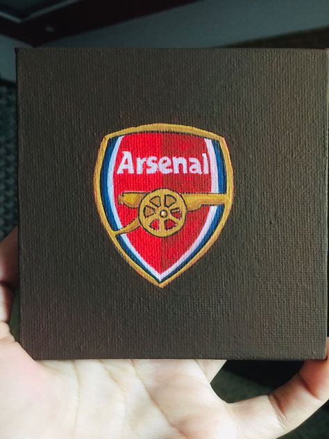 Arsenal Drawing Art, Arsenal Painting, Arsenal Drawing, Arsenal Logo, Football Paintings, Football Canvas, Simple Canvas Paintings, Easy Canvas Painting, Arsenal Fc