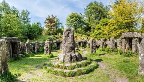 Druid Temple, Druids Temple, Historical Temples, Celtic Druids, Poppy Fields, Stone Circle, Standing Stones, Going Out Looks, Standing Stone