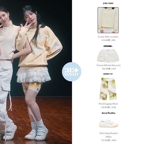 240328 ♡ ‘Magnetic’ Dance Practice 🐰 wears Jolie Laid, Crank, Open yy, Acne Studio, follow @ill_itcloset for more! #illit_minju… | Instagram Duckling Aesthetic, Practice Outfits Kpop, Illit Outfits, Kpop Dance Practice Outfits, Mejiwoo Fashion, 2000 Outfits, Dance Wear Practice, Illit Minju, Dance Aesthetic