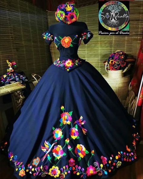 Mexican Embroidered Quinceanera Dresses Colorful Off Shoulder Sweet 16 Prom Gown | eBay Quince Dresses Mexican Theme, Mexico Quinceanera, Mexican Theme Dresses, Navy Blue Quinceanera Dresses, Kiran Bedi, Mexican Graduation, Vestido Charro, 15 Girls, Charro Quinceanera Dresses