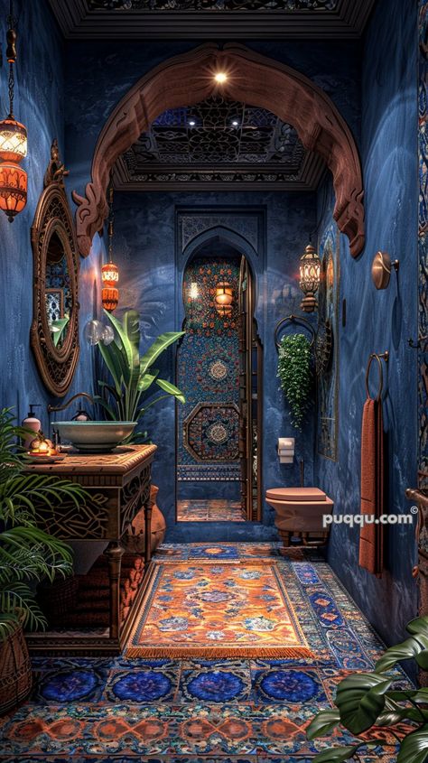 Moroccan Style Bathroom Design Ideas - Puqqu Exotic Bathrooms, Balinese Bathroom, Chinese Bathroom, Moroccan Style Bathroom, Moroccan Inspired Bathroom, Unique Tiles, Moroccan Bathroom, Room Styling, Unique Tile