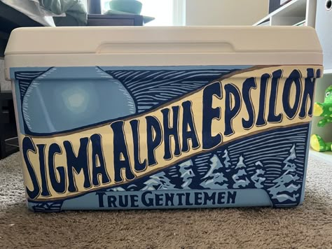 Sigma Alpha Epsilon Cooler, Sae Fraternity Cooler, Twisted Tea Frat Cooler, New Orleans Frat Cooler, Sae Frat Cooler, Frat Cooler Corners, Frat Coolers Ideas Formal, Frat Coolers Formal, Formals Cooler