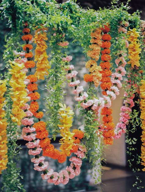 Hold up, this colorful citrus jungle wedding inspiration took place on a rooftop in NYC? Marigolds, acacia and milk glass aplenty, this editorial celebrates all the best things about couples who love color. Not to mention floral installations! #ruffledblog Marigolds Wedding Decoration, Marigold Installation, Non Traditional Wedding Decor, Marigold Wedding Colors, Marigold Wedding Decor, Marigold Wedding Flowers, Colorful Rooftop, Glassware Photography, Couture Suit