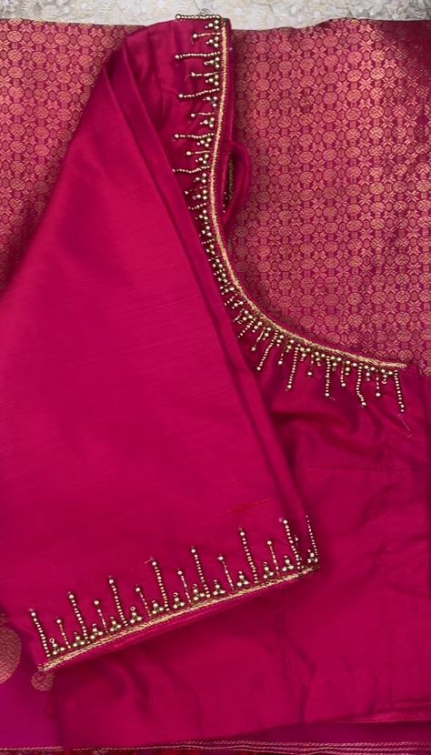 V Neck Blouse Work Design, 700 Range Aari Work Blouse, Easy Aari Work Designs, 1000 To 1500 Range Aari Work Blouses, 500 Rs Aari Work Design, Simple Handwork Blouse Design, Simple Aari Work Blouse Design For Pattu Saree, Aari Work Simple Design, Simple Saree Blouse Designs