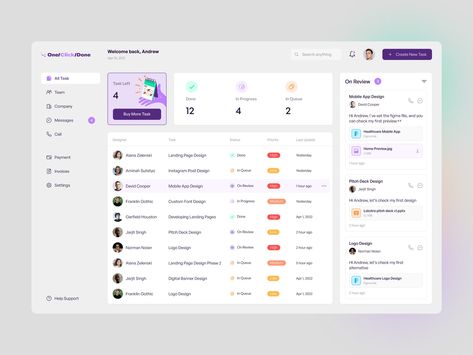 Task Management Dashboard, Task Management App, Project Management Dashboard, Software Ui Design, Project Dashboard, Dashboard Interface, Volunteer Management, Ui Design Dashboard, Web Dashboard