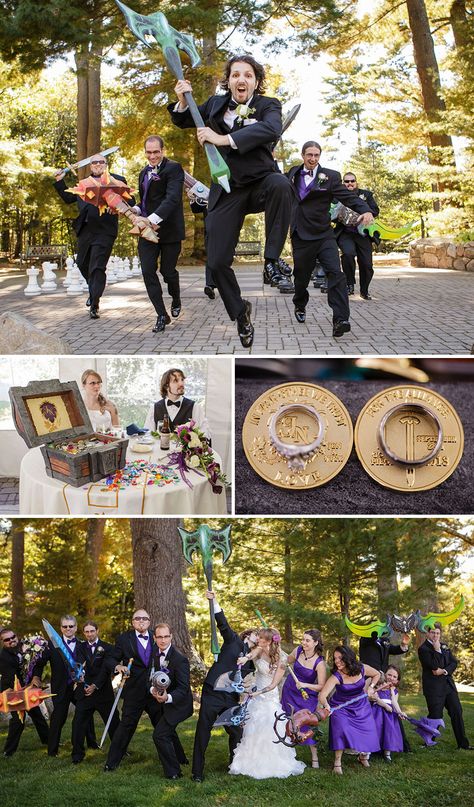 World Of Warcraft Themed Wedding Fantasy Wedding Theme, Zelda Wedding, Gamer Wedding, Nordic Wedding, Dragon Wedding, Nerd Wedding, Geeky Wedding, Nerdy Wedding, Starry Night Wedding