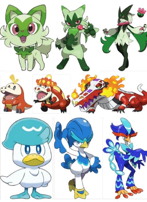 Starter Pokemon Art, Pokemon Violet, Starter Pokemon, Pokemon Starters, Oc Pokemon, Eevee Evolutions, Animatronic Fnaf, Pokemon Pokedex, Pokemon Memes