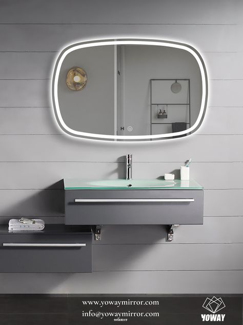 Big size Rectangle Mirror with Anti-fog, Touch Sensor, Sandblasting, and other functions can be custom-made. Mirror Makeup, Rectangle Mirror, Wall Mounted Mirror, Led Mirror, Makeup Mirror, Glass Design, Big Size, Mirror Wall, Wall Mount