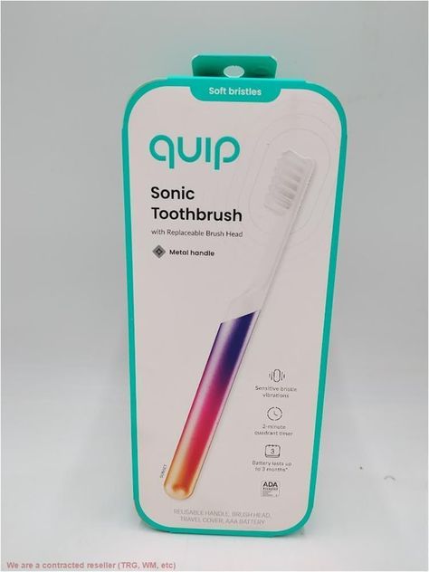 Brush better with good-for-you features, not gimmicks. The quip Electric Toothbrush Starter Kit makes it simple and sustainable with a premium handle you keep for life, a replaceable soft-bristle brush head (tongue scraper on back), a replaceable AAA battery, and a multi-use travel cover that doubles as a stand and mirror mount. Unlike some electric brushes that are big and bulky, quip is slim and lightweight with a long-lasting 3-month battery (no wires or bulky charger). Simply press the ""q"" button to power a gentle, effective clean with all the guiding features dentists recommend: sensitive sonic vibrations, 2-minute timer, 30-second pulses. The sleek, travel-ready design easily packs into any pocket, purse or bag for on the go. Plus, it's water-resistant and shower-safe. Like most qu Tongue Scraper, Sonic Electric Toothbrush, Sonic Electric, Electric Brush, Sonic Toothbrush, Bristle Brush, Soft Bristle Brush, Electric Toothbrush, Aaa Batteries