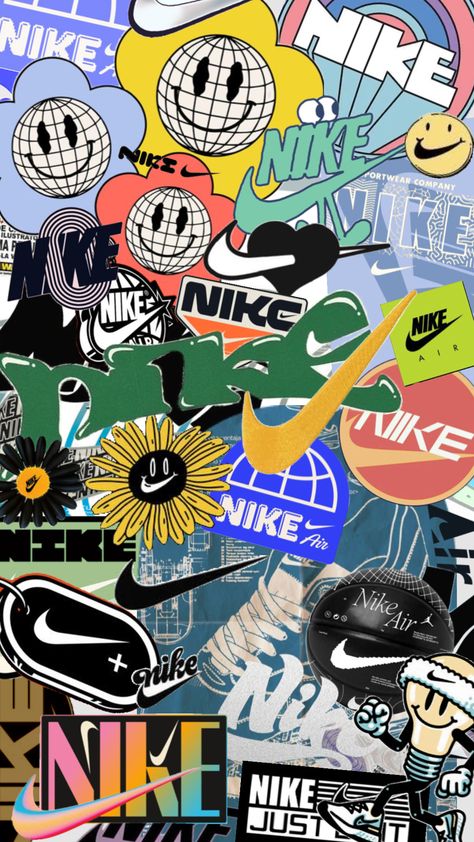 #nike #sportswear #sports #nikes #nikelogo #logo #logocollage #nikecollage #pastels #vibrant #colorful #nikedunks Wallpaper Fix, Really Cool Wallpapers, Nike Logo Wallpapers, Cool Nikes, Swag Quotes, Collage Book, Nike Wallpaper, Cool Wallpapers, Cool Wallpapers Cartoon