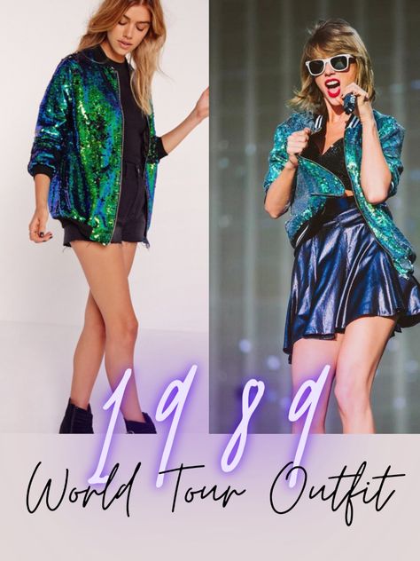 1989 World Tour Outfit - Taylor Swift 1989 Tour Outfit - Tour Costume Ideas Taylor Swift 1989 Jacket, Taylor Swift Sequin Jacket, 1989 Tour Outfit, Taylor Swift 1989 Tour Outfits, Taylor Swift 1989 World Tour, Taylor Swift 1989 Tour, 1989 World Tour, Glitter Jacket, 1989 Tour