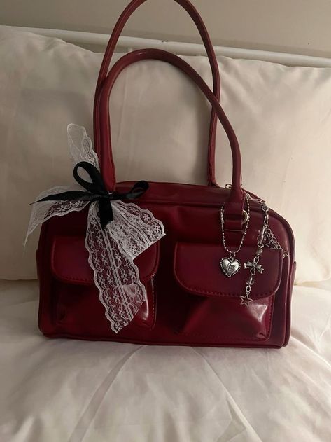 Tas Lv, Purse Aesthetic, Decorated Bags, My Style Bags, Oil Bag, Red Leather Bag, About History, Image Swag, Handbag Essentials