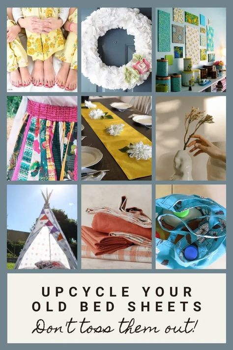 Discover innovative and eco-friendly ways to repurpose your old bed sheets with our updated guide. Breathe new life into unused fabric. Old Sheets Repurpose, Flat Sheet Repurpose, Upcycle Bed Sheets, Repurpose Sheets, Pillowcases Ideas, Bed Sheets Crafts, Fabric Recycling, Homestead Tips, Old Milk Jugs