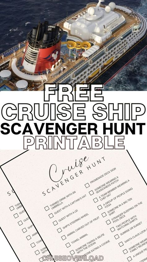 If you need cruise ship activities for sea days, try a cruise scavenger hunt! I love how it keeps everyone engaged and exploring the ship. This is one of the best cruise games for adults and perfect for any group on board! Cruise Ship Scavenger Hunt, Cruise Scavenger Hunt, Cruise Games, Scavenger Hunt For Adults, Cruise Ship Activities, Cruise Activities, Couple Cruise, Royal Caribbean Cruise Lines, Deck Sign