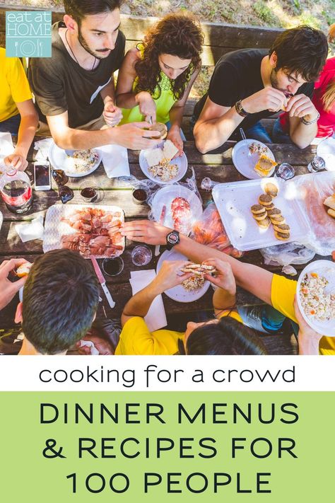 Recipes For 100 People, Community Dinner, Team Dinner, Camp Recipes, Large Group Meals, Easy To Cook Meals, Potato Bake, Coconut Ice, Recipes For A Crowd