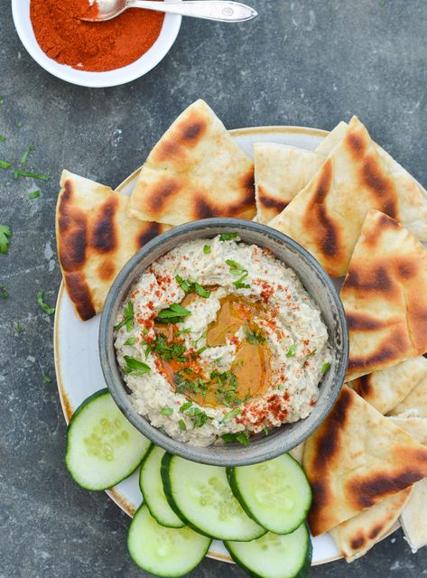 15 At-Home Happy Hour Eats - Once Upon a Chef Baba Ganush, Happy Hour Food, Baba Ghanoush, Once Upon A Chef, Caviar D'aubergine, Tahini Paste, Tarte Fine, Baba Ganoush, Middle Eastern Dishes