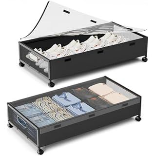 Amazon.com: Luseba Under Bed Storage with Wheels, Drawer with Markable Nameplate, Under-Bed Shoe Storage Organizer for Clothes, Toy, Book, Blanket, Under Bed Storage Containers : Home & Kitchen Rolling Under Bed Storage, Storage With Wheels, Under Bed Shoe Storage, Under Bed Storage Boxes, Under Bed Storage Containers, Storage Dresser, Drawer Bins, Clothes Toys, Underbed Storage