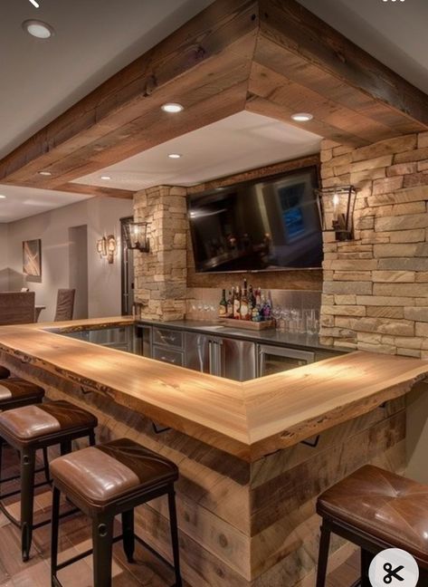 Indoor Bars For Home, Home Bar Designs Luxury, Basement Bar Area, Basement Family Rooms, Bar Design Ideas, Basement Bar Plans, Game Room Ideas, Crib Ideas, Basement Bar Design