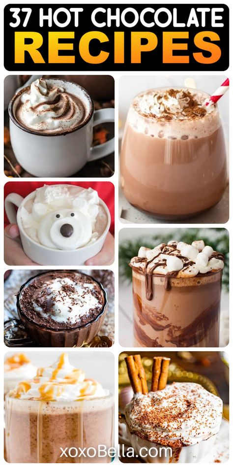 Easy recipes for hot chocolate Vegan Mexican Hot Chocolate, Spiced Hot Chocolate Recipe, Starbucks Hot Chocolate, Peanut Butter Hot Chocolate, Cozy Hot Chocolate, A Hug In A Mug, Spiked Hot Chocolate, Salted Caramel Hot Chocolate, Crockpot Hot Chocolate