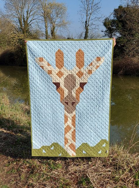 Quilts in the wild.  Hst's.  Half square triangles. Giraffe Quilt Patterns, Safari Baby Quilt, Giraffe Baby Quilt, Giraffe Sewing Pattern, Giraffe Quilt, Pattern Illustrations, Quilt Blankets, Heart Quilt Pattern, Make A Quilt