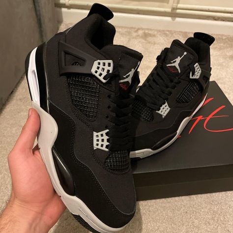 Jordan 4 Black Canvas Size 7,7.5,8 and 8.5... - Depop Black Canvas Jordan 4, Jordan 4 Black Canvas, Jordan 4’s, Jordan 4 Black, Black Jordans, Jordan 4s, Hype Shoes, Birthday List, Dream Shoes