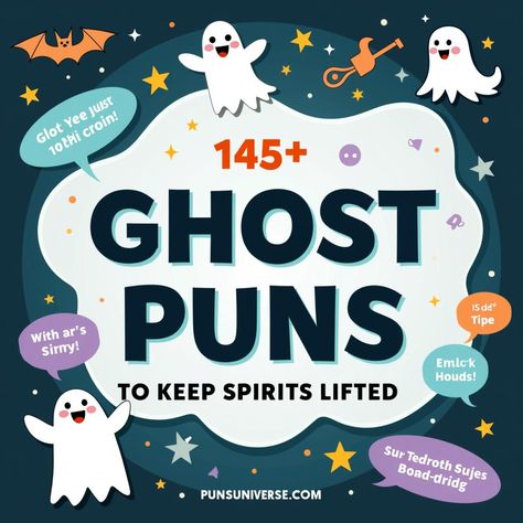 👻✨ Get ready for a boo-tiful time with our collection of 145+ ghost puns that are sure to lift your spirits! Whether you're a fan of ghoulish giggles or just want to add some spooky fun to your day, these puns are to die for. Dive into the paranormal wit and get ready to have a fang-tastic time. Warning: Reading may cause haunting giggles! 👻😂 

Tags: #GhostPuns #SpookyHumor #HalloweenFun #ParanormalPuns #LaughsFromTheCrypt #HauntYourDay #BooHumor #PunnyJokes #puns #HauntinglyHilarious Horse Puns, Ghost Jokes, Bear Puns, Ghost Puns, Fish Puns, Punny Jokes, Boo Tiful, Animal Puns, The Paranormal