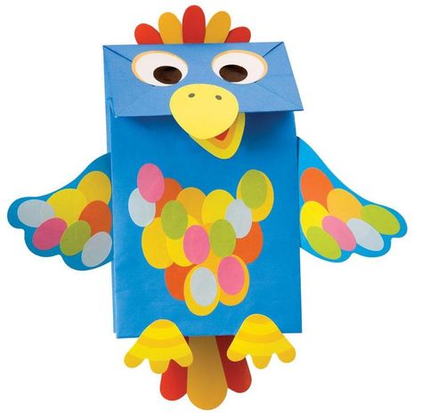 Crafts,Actvities and Worksheets for Preschool,Toddler and Kindergarten Burung Kakatua, Diy Puppet, Parrot Craft, Bird Puppet, Bag Puppet, Storytime Crafts, Paper Bag Crafts, Paper Bag Puppets, Puppets Diy