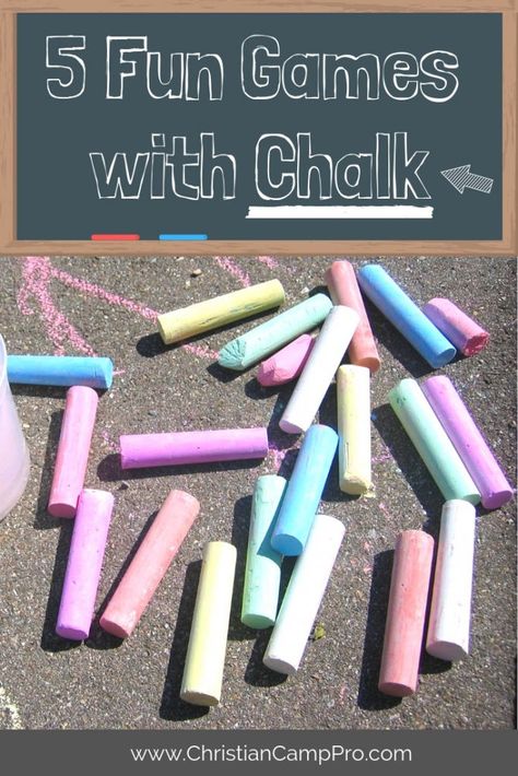 5 Fun Games with Chalk - Christian Camp Pro Games With Chalk, Bible Quizzing, Family New Years Eve, Outdoor Learning Activities, Christian Camp, Games To Play With Kids, Themes Ideas, Youth Group Games, Primary Activities