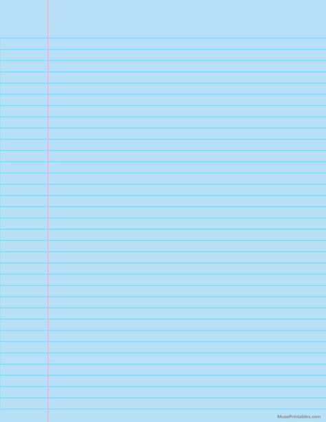 Printable Blue College Ruled Notebook Paper for Letter Paper. Free download at https://museprintables.com/download/paper/blue-college-ruled-notebook-paper-letter/ Colored Notebook Paper, Blue Scrapbook Paper, Notebook Paper Printable, Paper For Letter, Hbcu Colleges, Notebook Paper Template, Blue Scrapbook, College Ruled Notebook, Blue College