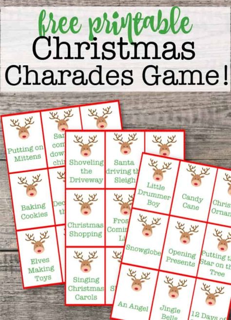 Christmas Charades Game, Free Christmas Games, Christmas Pictionary, Christmas Eve Games, Christmas Games To Play, Charades For Kids, Fun Family Christmas Games, Charades Cards, Christmas Charades