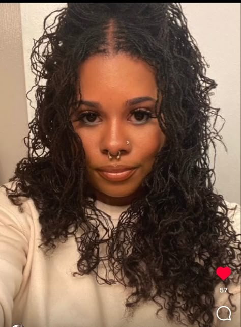 Sister Locs Fine Hair, Micro Locs With Curly Ends, Sister Loc Styles, Microlocks Hairstyles, Micro Locks Hair Styles, Micro Locs With Extensions, Dyed Sisterlocks, Chocolate Brown Locs, Blonde Microlocs