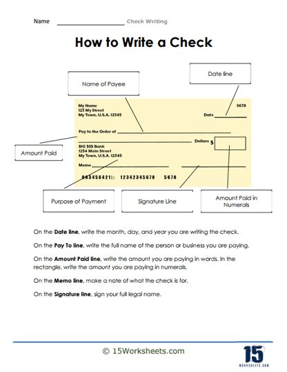 Checks Aesthetic, Check Template, Holiday Science, Writing Checks, Kindergarten Social Studies, Blank Check, Writing Guide, What To Write, Writing Worksheets