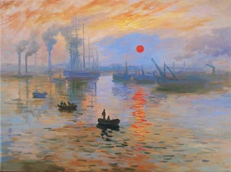 Sunrise by Claude Monet Monet Paintings Impressionism, Famous Impressionist Paintings, Artist Monet, Impression Sunrise, Impressionism Monet, Monet Claude, Claude Monet Paintings, Claude Monet Art, Sunrise Painting