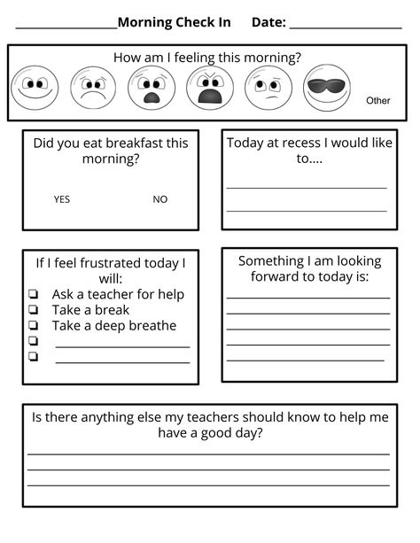 Customizable Morning and Afternoon Check-Ins to help support our challenging students. A SEL Must! Especially Elementary TPT Store Check In Check Out Forms Elementary Behavior, Sel Morning Check In, Student Check In Board, Check In Sheets For Students, Sel Check In For Students, Student Check In Ideas, Sel Check In Questions, Feelings Check In Worksheet, Student Check In