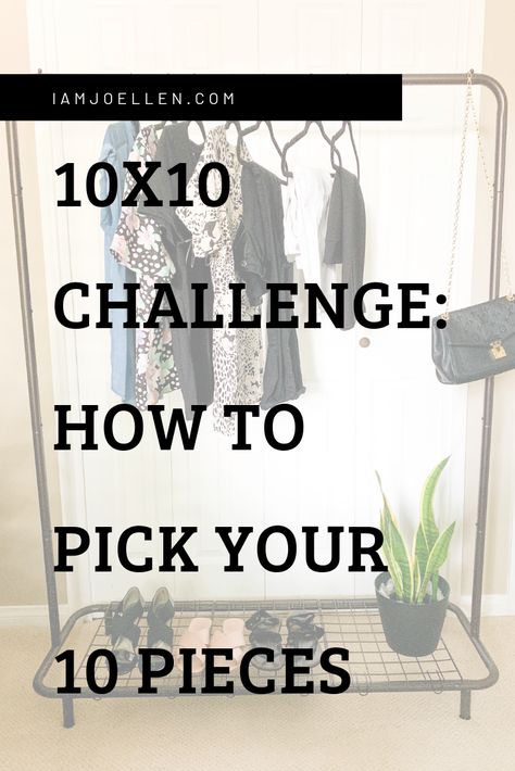 10x10 Challenge: How to Pick 10 Pieces for 10 Days at iamjoellen.com  #minimalist #minimalistclothing #capsulewardrobe #prettycloset #simpleliving #capsulewardrobehowto #fashionblogger #fashioninfluencer #fashion #minimalism #minimalistcloset #mixandmatchwardrobe #mixandmatchclothing #simplefashion #10x10 20 Outfits 10 Pieces, 10x10 Outfit Challenge, Short Black Pencil Skirt, 10x10 Challenge, Pretty Closets, Fashion Challenge, Minimalist Closet, Outfit Challenge, Style Challenge