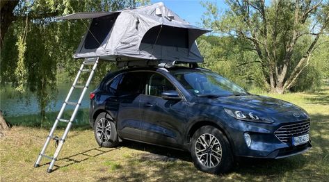 Ford Kuga Thule Tepui Explorer Ayer Car Title, Aluminium Ladder, Roof Box, Roof Tent, New Suv, Ford Kuga, Car Ford, Stay The Night, Go Camping