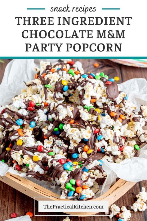 Easiest Snacks, Candy Popcorn Recipe, The Practical Kitchen, Chocolate Drizzled Popcorn, Popcorn Recipes Sweet, Popcorn Chocolate, Indulgent Recipes, Chocolate Covered Popcorn, Sweet Popcorn