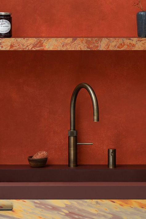 Classic Fusion Round Painted Brass Quooker Tap, Hot Water Tap, Boiling Water Tap, Bespoke Kitchen Design, Pantry Cupboard, Brass Tap, Tunbridge Wells, Kitchen Range, Handmade Kitchens