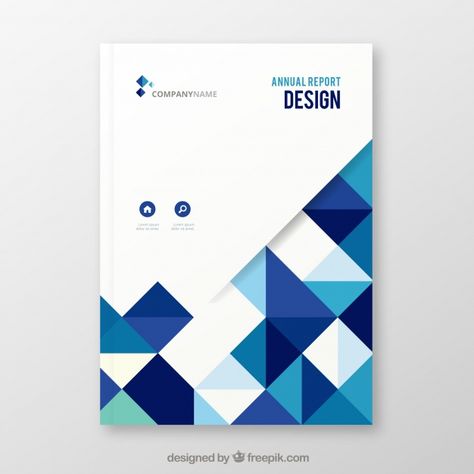 Elegant white and blue annual report cover with geometric shapes Free Vector Annual Report Cover, Annual Report Layout, Annual Report Covers, Cover Design Inspiration, Gfx Design, Brochure Design Layout, Banner Design Inspiration, Report Cover, Desain Editorial