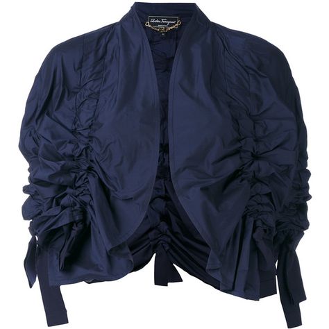 Shop Salvatore Ferragamo Cropped Jackets at Modalist | M0024000269047 (28,960 INR) via Polyvore featuring outerwear, jackets, salvatore ferragamo, cropped jacket, blue cropped jacket and blue jackets Blue Cropped Jacket, Cropped Jackets, Open Front Jacket, Cropped Blazer, Cropped Jacket, Blue Jacket, Crop Jacket, Salvatore Ferragamo, Outerwear Jackets