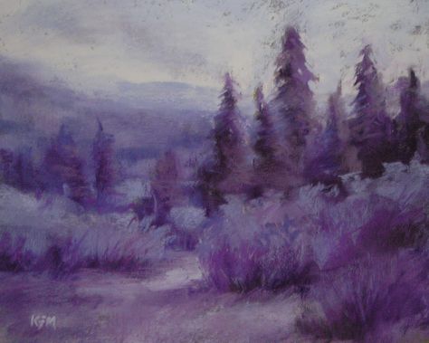 Painting My World: Purple Mountains Majesty ...a monochromatic painting Purple Monochromatic Painting, Dreamlike Painting, Purple Monochromatic, Purple Monochrome, Paint Landscape, Monochromatic Painting, Purple Mountains, Purple Mountain Majesty, Monochrome Painting