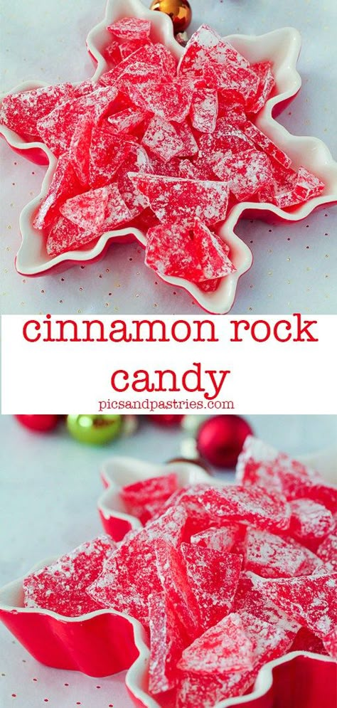 Old Fashioned Cinnamon Candy, Cinnamon Christmas Candy, Red Hot Cinnamon Hard Candy, Hard Rock Candy Recipe, Cinnamon Candy Hard, How To Make Rock Candy, Hot Cinnamon Candy, Cinnamon Rock Candy Recipe, Cinnamon Rock Candy