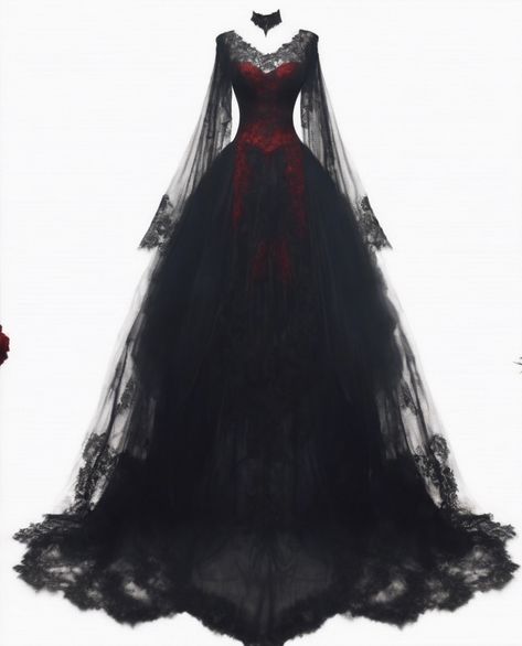 Goth Outdoor Wedding, Vampire Quinceanera Theme, Princess Dress Dark, Gothic Bridesmaid Dresses, Vampire Wardrobe, Black Wedding Dresses Gothic, Vampire Wedding Dress, Vampire Ball Gown, Vamp Outfit